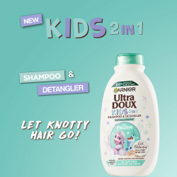 شامبو وبلسم الترا دو 2 في 1 أوت دلكسي للأطفال من غارنييه - 400مل Garnier Ultra Doux Kids 2 In 1 Oat Delicacy Shampoo & Detangler